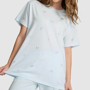 PINK X LOVESHACKFANCY CAMPUS COTTON TEE